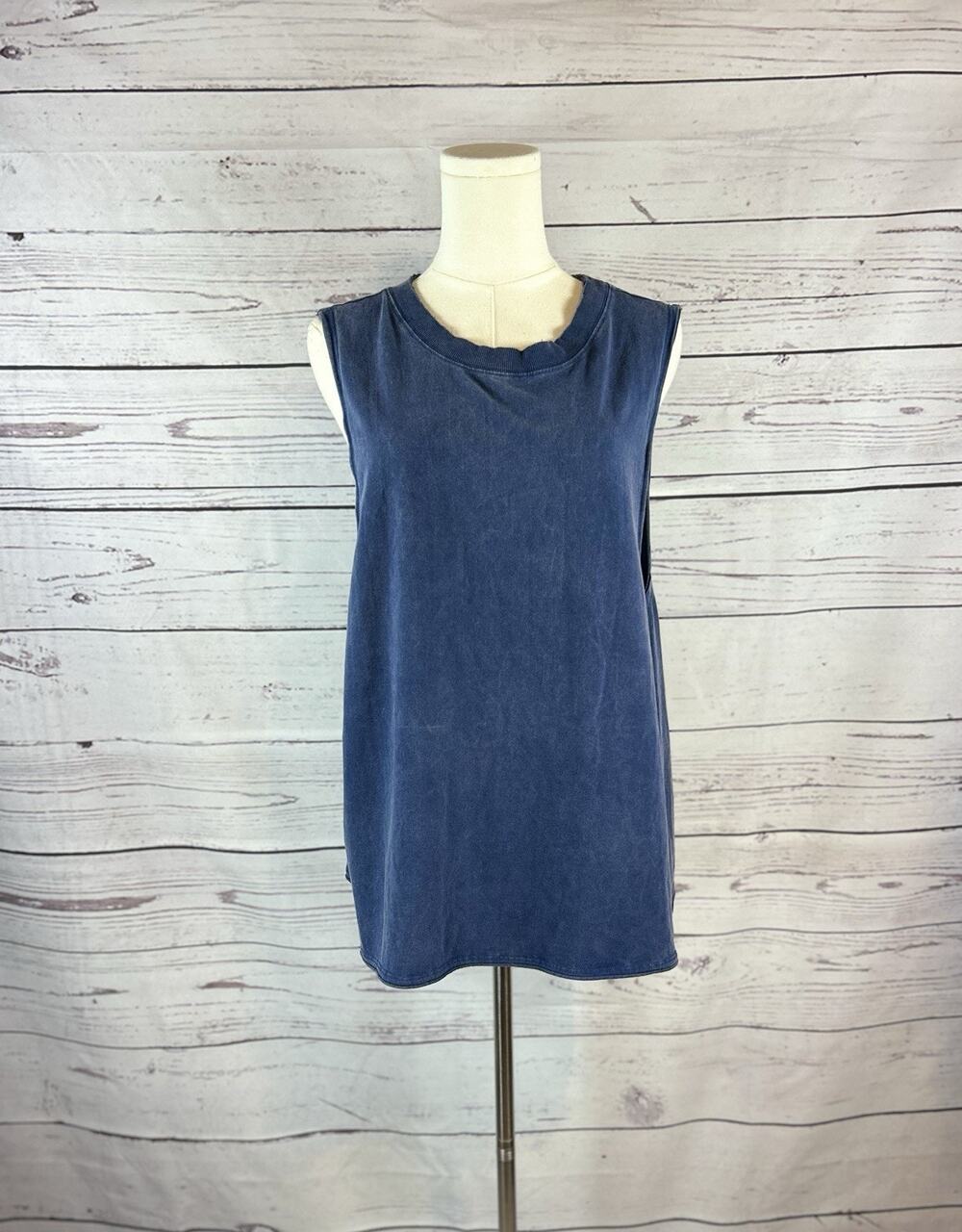 Free People Movement Muscle Tank Top Women’s XL Blue Sleeveless Oversized